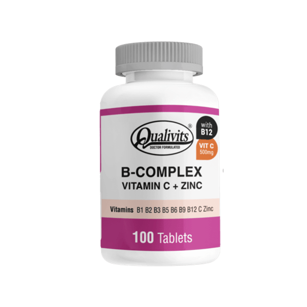 QUALIVITS B-COMPLEX (VITAMIN C + ZINC) X100 TABLET #1