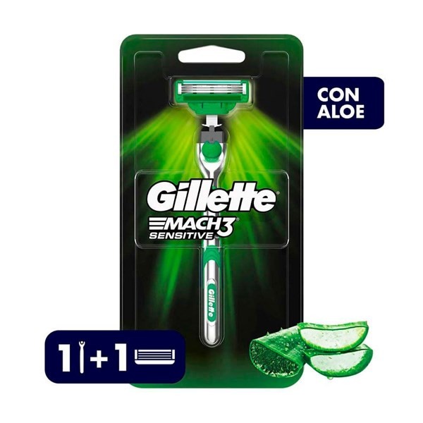 Gillette 3 mach Sensitive Afeitadora Recargable, 1 Unidad #1