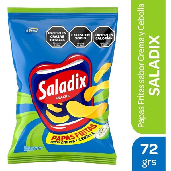 Papas Fritas Saladix Sabor Crema Y Cebolla 72 Grs #1