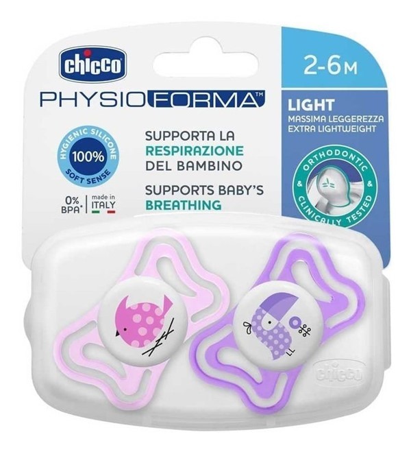 Chicco Chupete Physio Light Girl 2 a 6 meses 2 Unidades