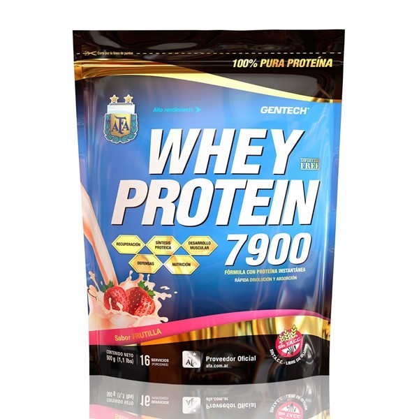 Gentech Proteina Whey Protein 7900 Afa Frutilla 500 gr