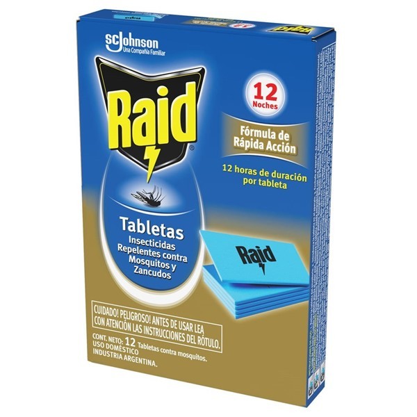 Raid Tabletas Mata Y Repelente de Mosquitos 12 Unidades