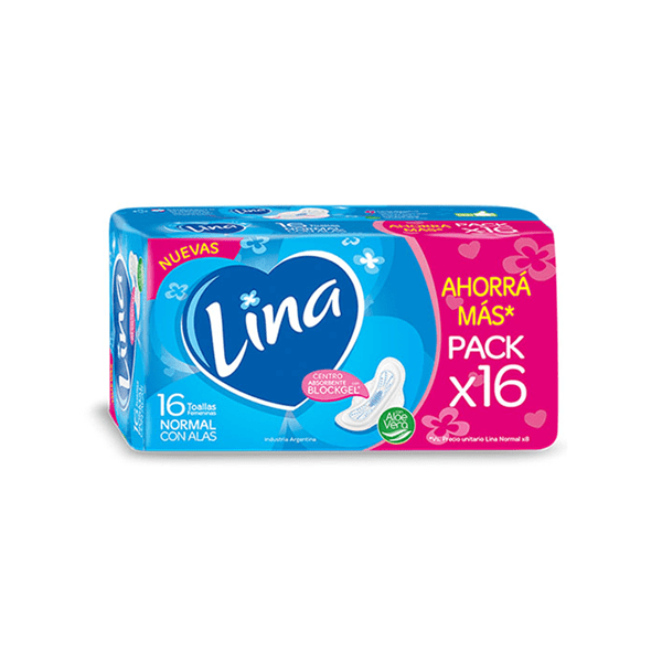 Toalla Lina Normal Con Alas x 16 Unid #1