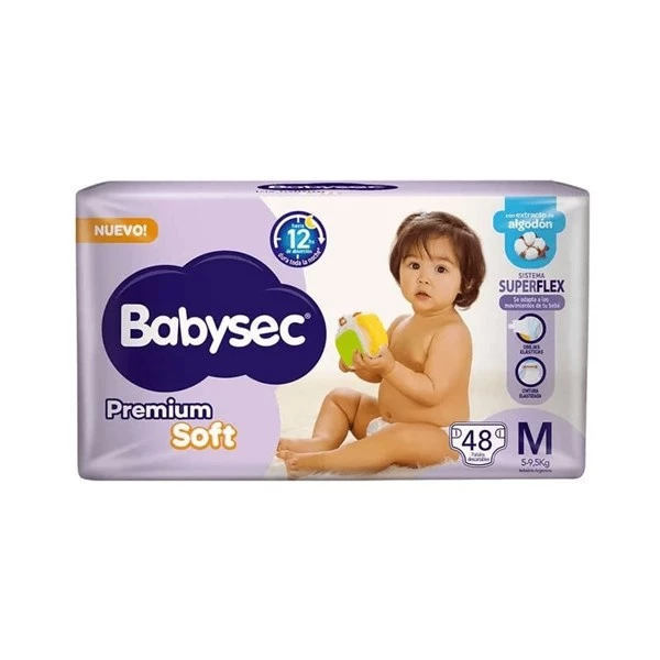 Babysec Pañales Premium Soft P (12 Unidades)