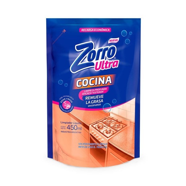 Limpiador Antigrasa Zorro Cocina Doy Pack 450 ml #1