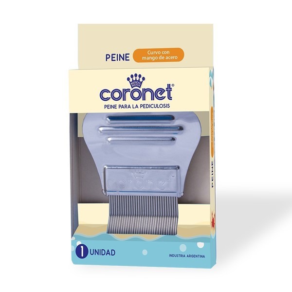 Coronet Peine Para Pediculosis Curvo de Metal