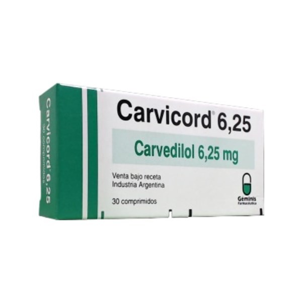 Géminis Farmacéutica Carvicord 6,25 Mg Carvedilol x 30 Comp Ranurados #1