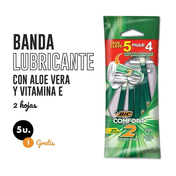 Máquina Para Afeitar Bic Comfort Sensitive x 5 un alt