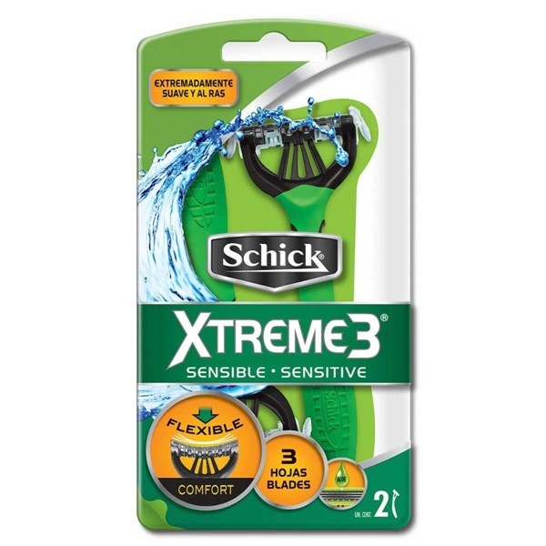 Schick Maquina de Afeita 3 xtreme Piel Sensible (2 Unidades) alt