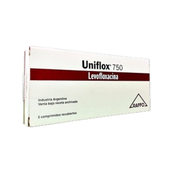 Raffo Uniflox 750 Mg Levofloxacina x 5 Comp Recubiertos #1