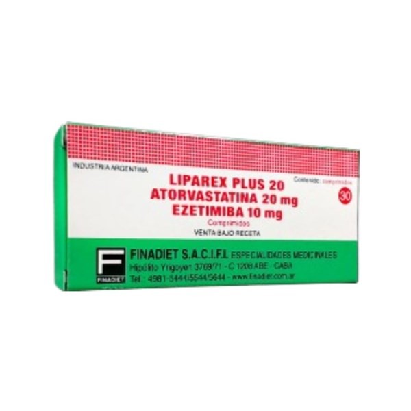 Finadiet Liparex Plus 20 Atorvastatín + Ezetimibe x 30 Comprimidos #1
