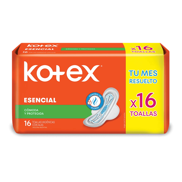 Kotex Normal Toallas Femeninas Con Alas - 16 Unidades