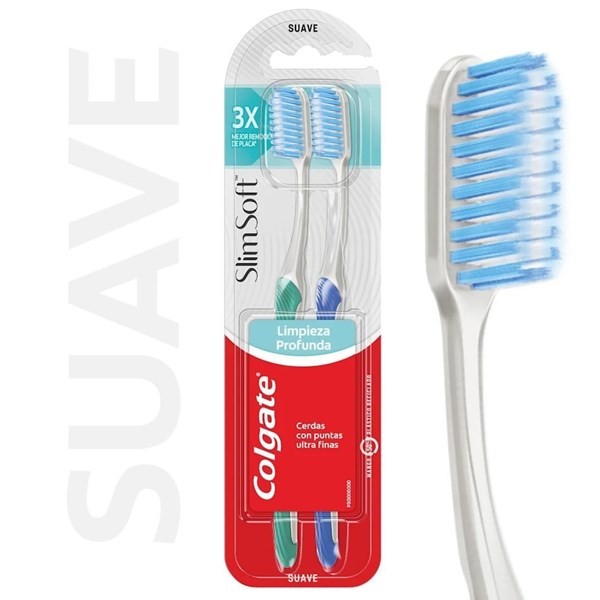 Colgate Cepillo Dental Slim Soft Limpieza Profunda (2 Unidades) #1
