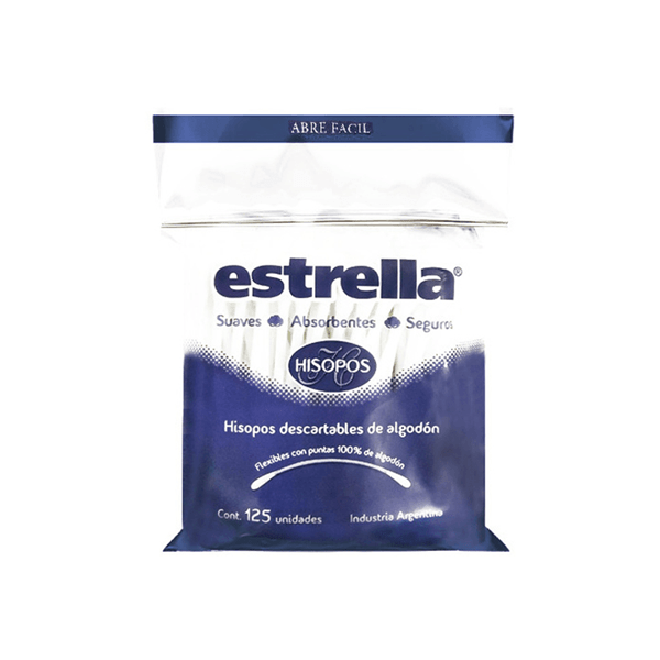 Estrella Hisopos Bolsa Zipper (125 Unidades)