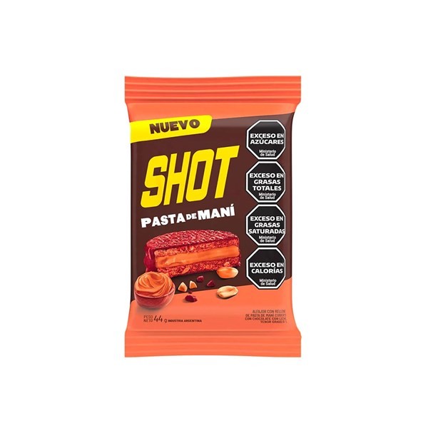 Alfajor de Chocolate Shot Relleno de Pasta de Maní 44 grs #1