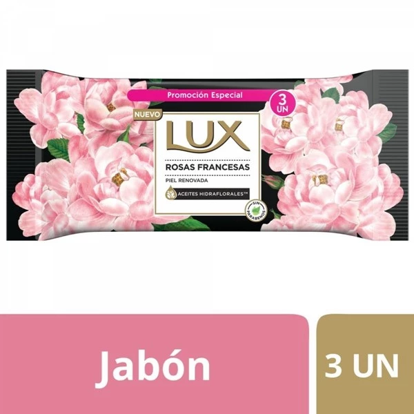 Lux Jabon Pastilla Rosas Francesas 125 gr (3 Unidades)