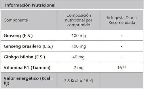 Geonat Ginseng + Ginkgo Energia Memoria x 40C Unico alt