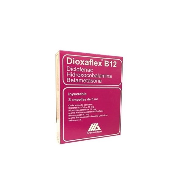 Dioxaflex B12 | 3 Ampollas | Diclofenac + Betametasona + Vitamina B12

 #1