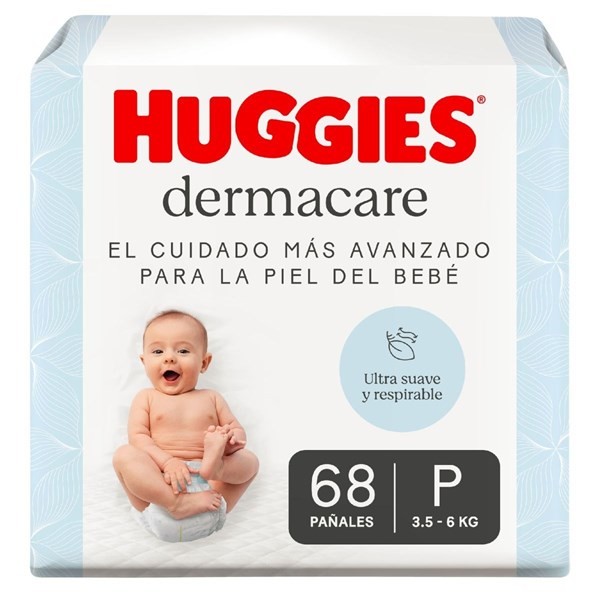 Huggies Pañales Dermacare Talle P