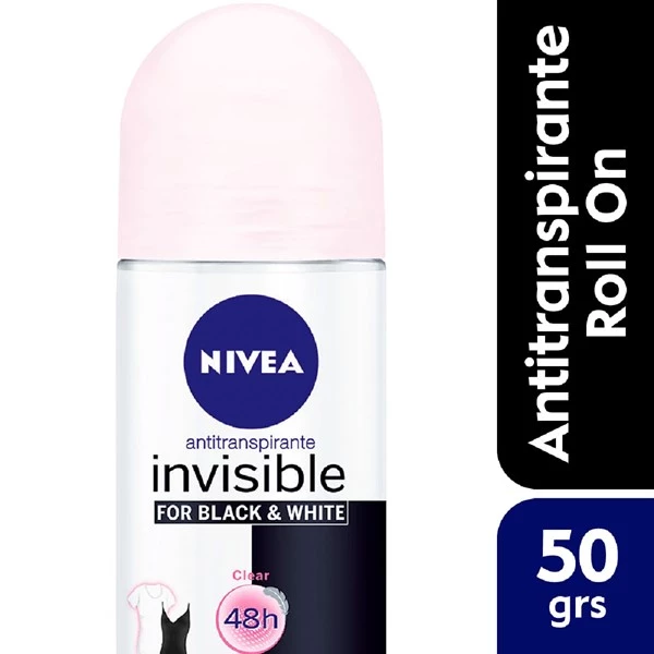 Nivea Desodorante Antitranspirante Femenino  invisible Black&White Roll On 50 ml