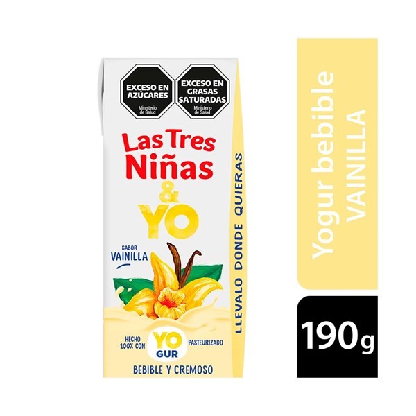 Las Tres Niñas Yogur Bebible Larga Vida Las 3 Niñas De Vainilla 190 Grs #1