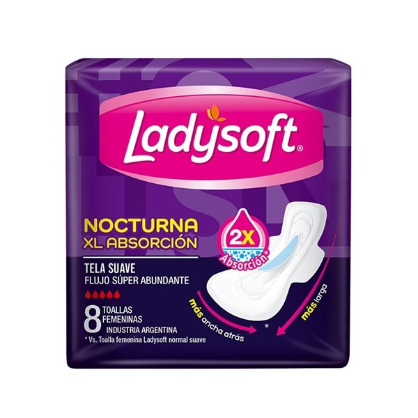 Ladysoft Toalla Nocturna xl Absorcion Nocturna (8 Unidades)