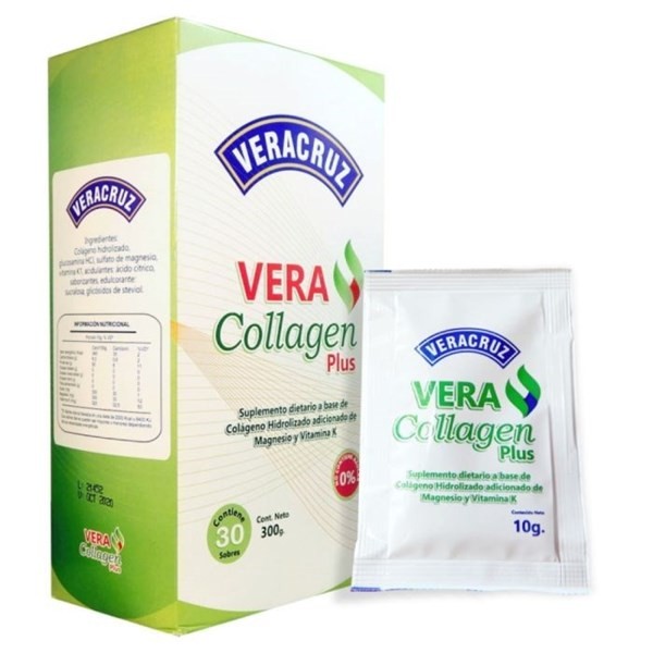 VERA COLLAGEN PLUS 30 SOBRES COLÁGENO + GLUCOS/VIT.K Y MAGNES #1