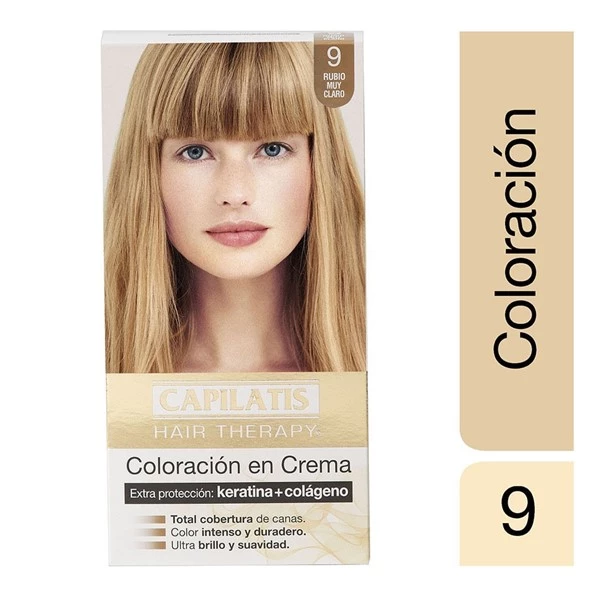 Capilatis Kit Coloración en Crema Rubio Muy Claro N°9