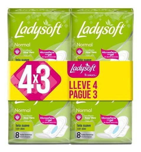 TOALLA FEMENINA LADYSOFT NORMAL SUAV.C/ALAS X8 4X3 #1