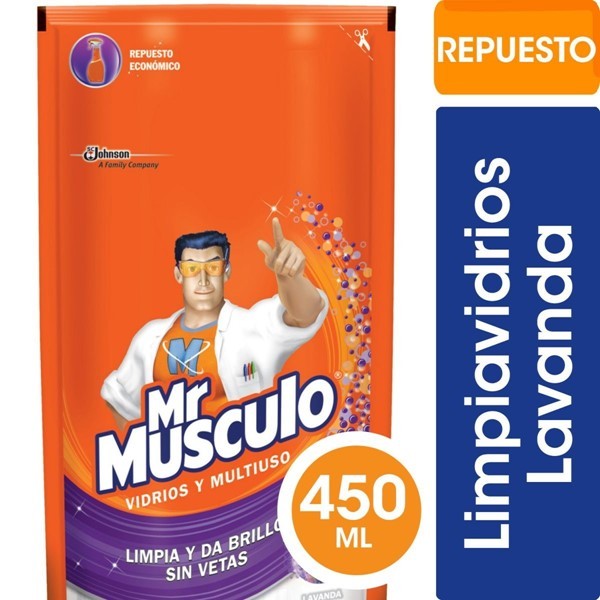 Mr Musculo Limpia Vidrios Y Multiuso Lavanda Doypack 450 ml alt
