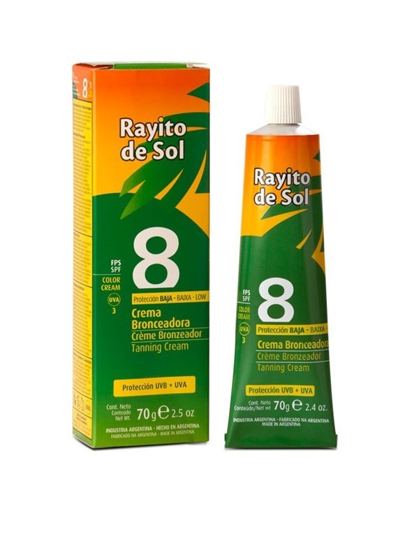Rayito de Sol Crema Bronceadora Fps 8 70 gr alt