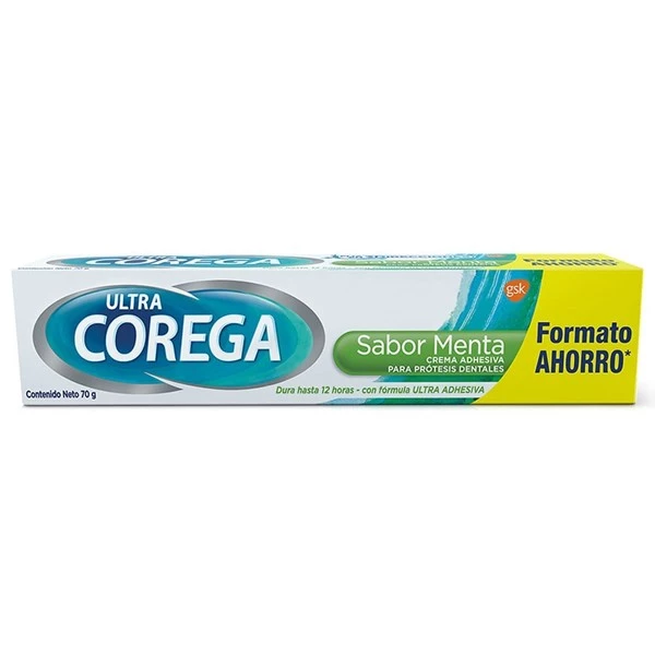 Corega Adhesivo Para Prótesis Dentales Ultra Crema Sabor Menta 70 gr alt