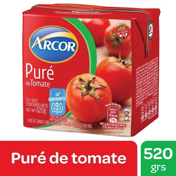 Puré De Tomate Arcor 520 Gr #1