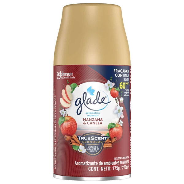 Aromatizante de Ambientes Automático Glade Manzana Y Canela Repuesto 175 gr