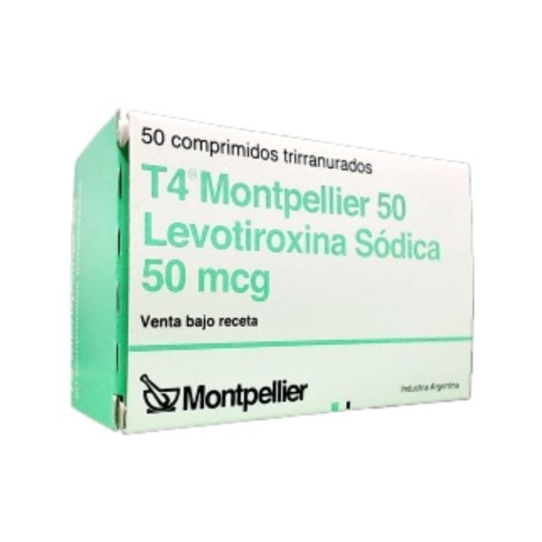 T4 Montpellier 50 50 Mcg Levotiroxina x 50 Comp