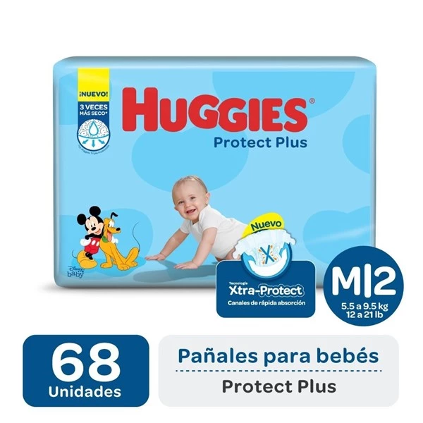 Huggies Proteccion Plus M X 68 Pañales