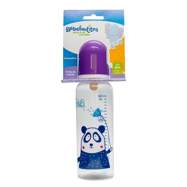 Bebefantitos Biberon Decorado Con Tetina de Caucho 250 ml alt
