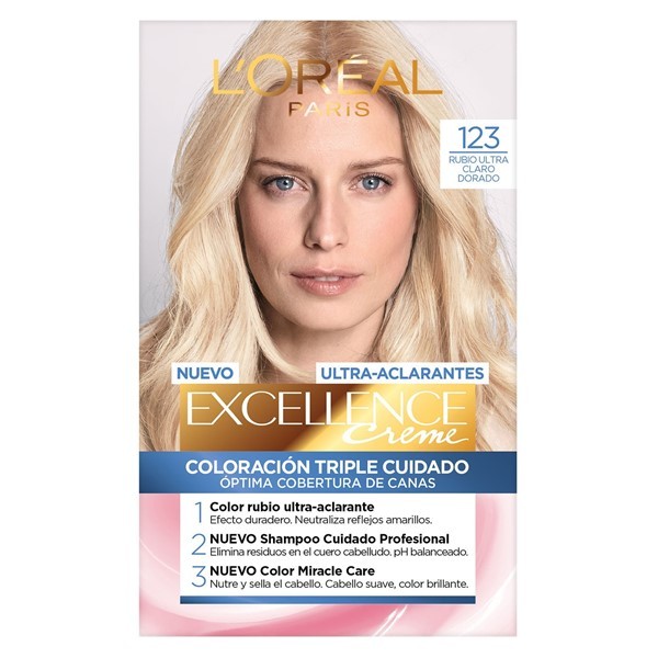 Excellence Kit Coloracion 123 Rubio Ultra Claro Dorado #1