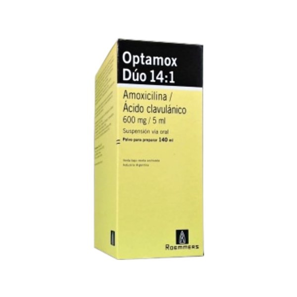 Roemmers Optamox Duo 14:1 Amoxicilina + Clavulánico, C. Suspensión Pediátrica x 140 ml #1
