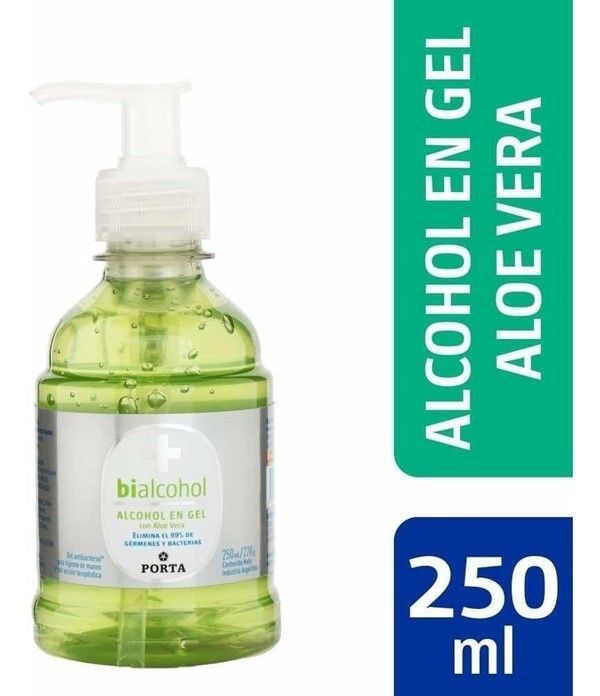Bialcohol Alcohol en Gel Aloe Vera Con Dosificador 250 ml alt