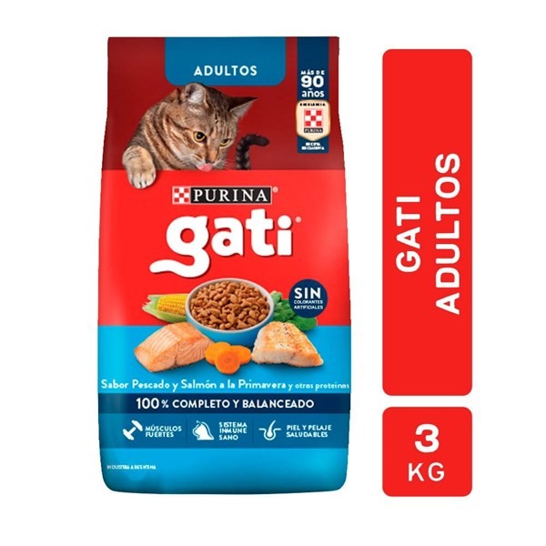 Alimento Para Gato Gati Adultos Sabor Pescado Y Salmón 3 Kg #1