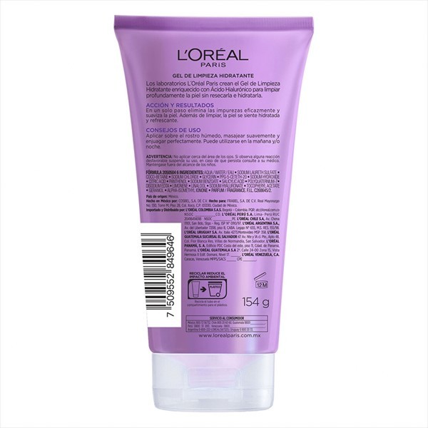 Loreal Gel de Limpieza Dermo Expert Revitalift Acd Hialurónico 150 ml alt
