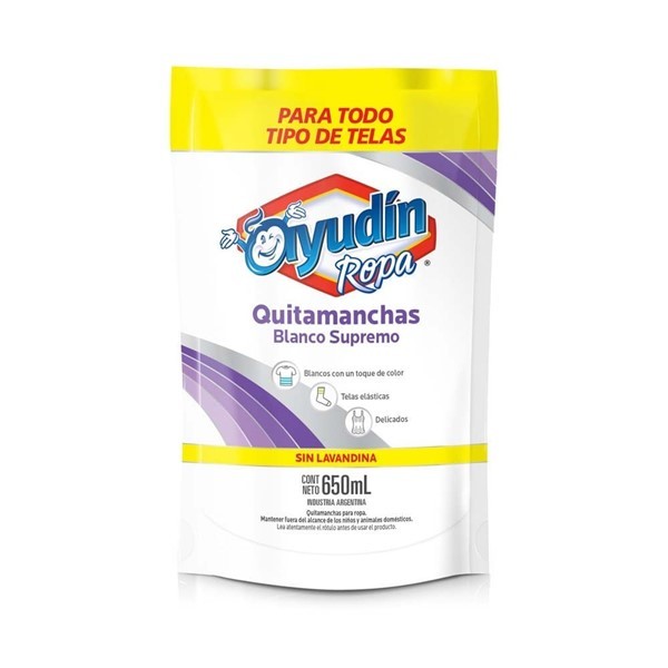 Ayudin Quitamanchas Ropa Blanca Ayudín Blanco Supremo Repuesto 650 Ml alt