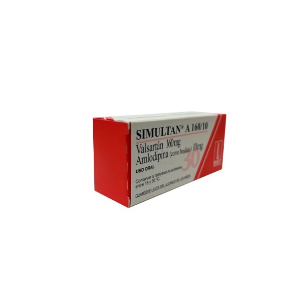 Simultan A 160/10 | 30 Comprimidos | Valsartan + Amlodipina #1