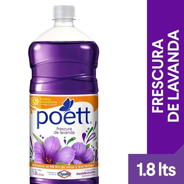 Limpiador Desinfectante De Pisos Poett Lavanda 1.8 L