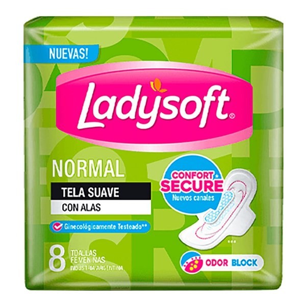 Toallita Femenina Normal Ladysoft Tela Suave Con Alas 8un #1