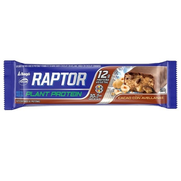 Barra Raptor Plant Protein Cacao Y Avellanas x 45 g