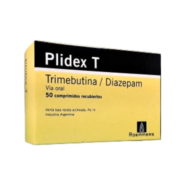 Roemmers Plidex T Diazepam + Trimebutina x 50 Comp Recubiertos #1