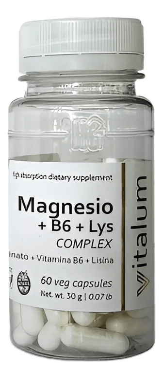 Magnesio + B6 + Lys Vitalum Complex 60 cápsulas alt