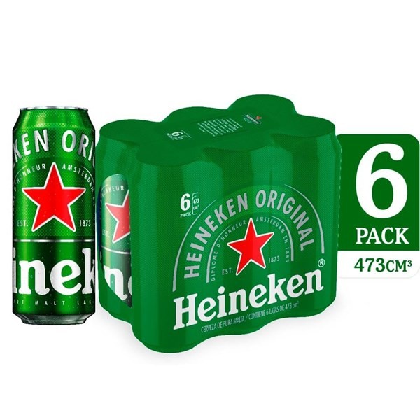 Cerveza Heineken Premium 473 ml Six Pack #1